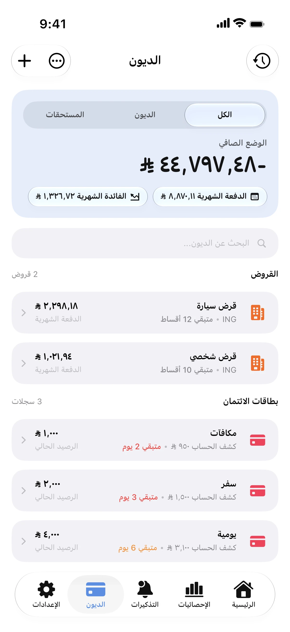 Spendry: الديون