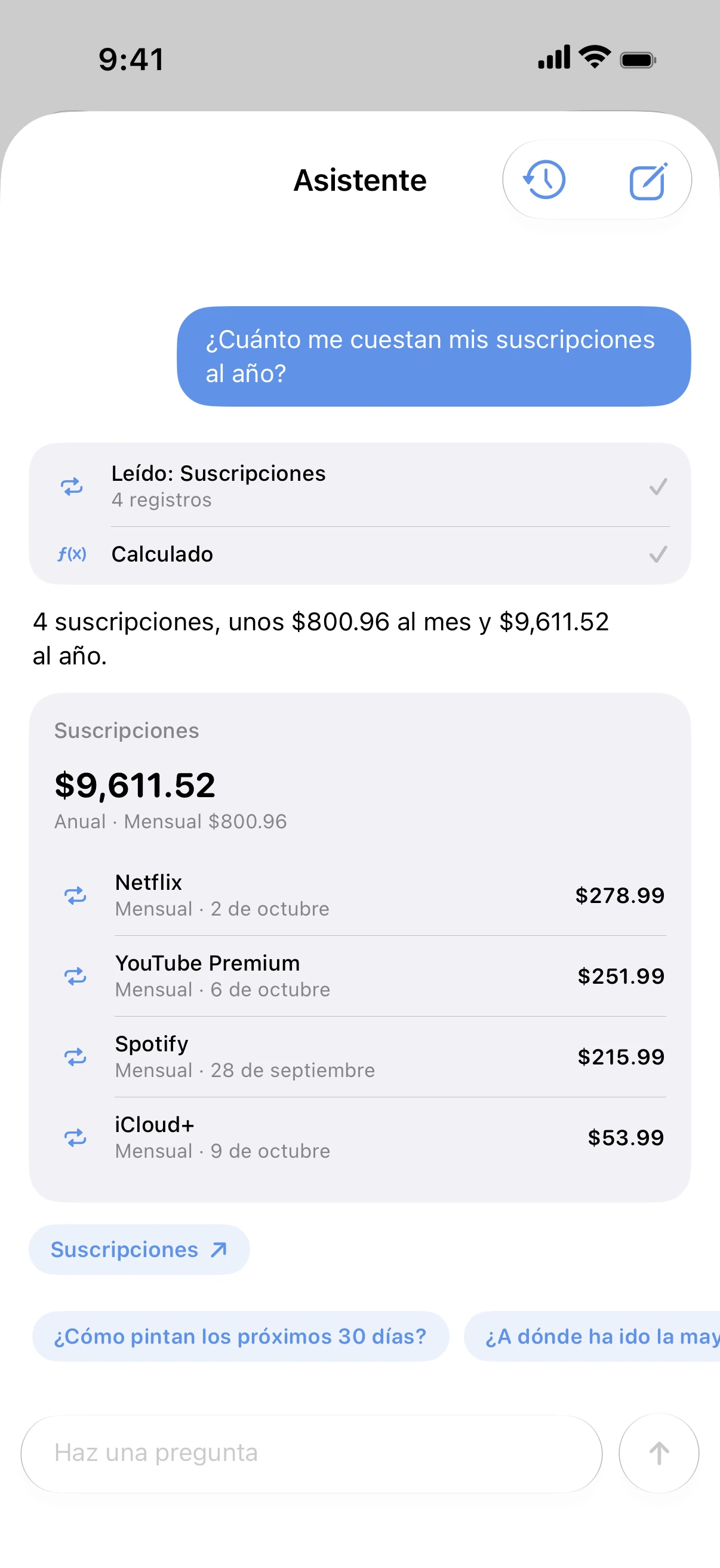 Spendry: Asistente