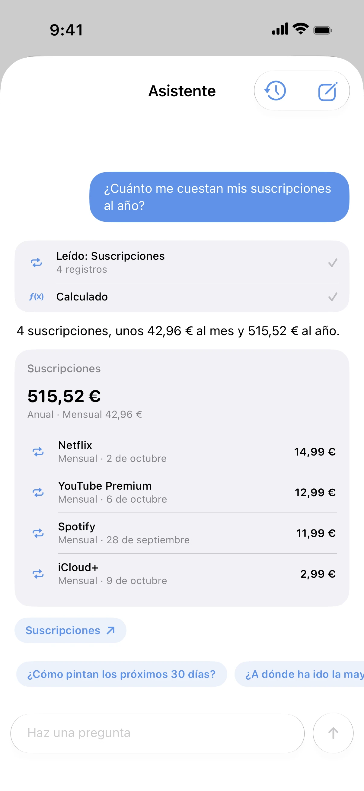 Spendry: Asistente