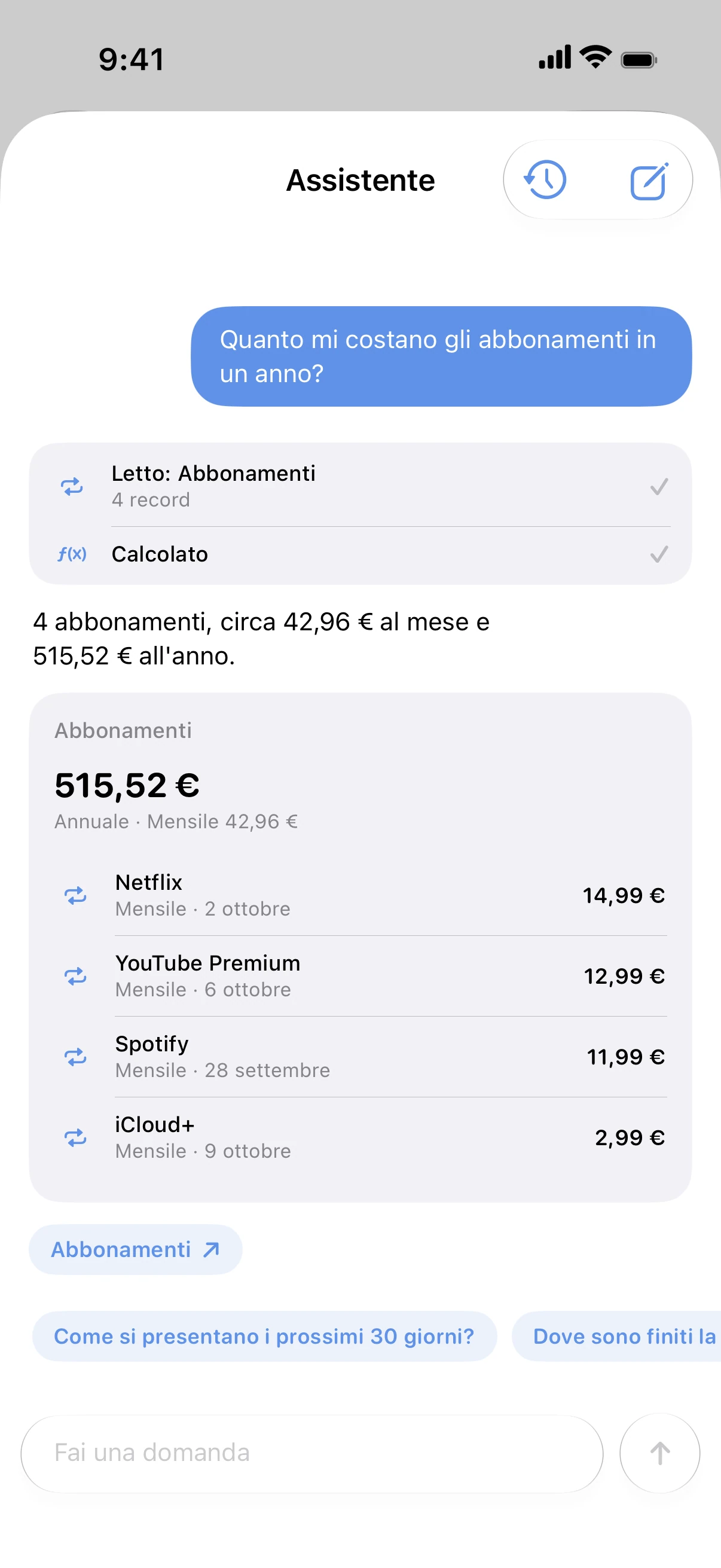 Spendry: Assistente