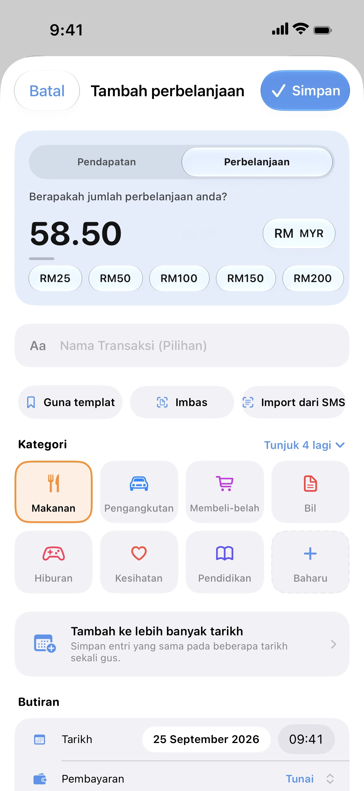 Spendry: Tambah Perbelanjaan