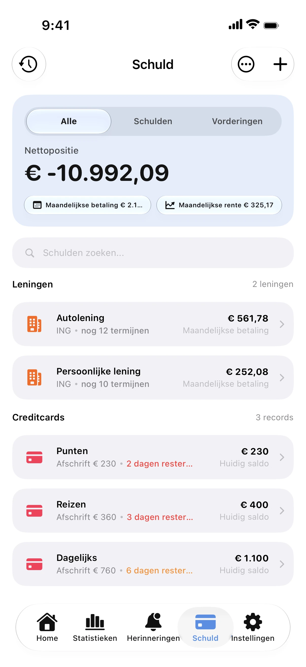 Spendry: Schulden