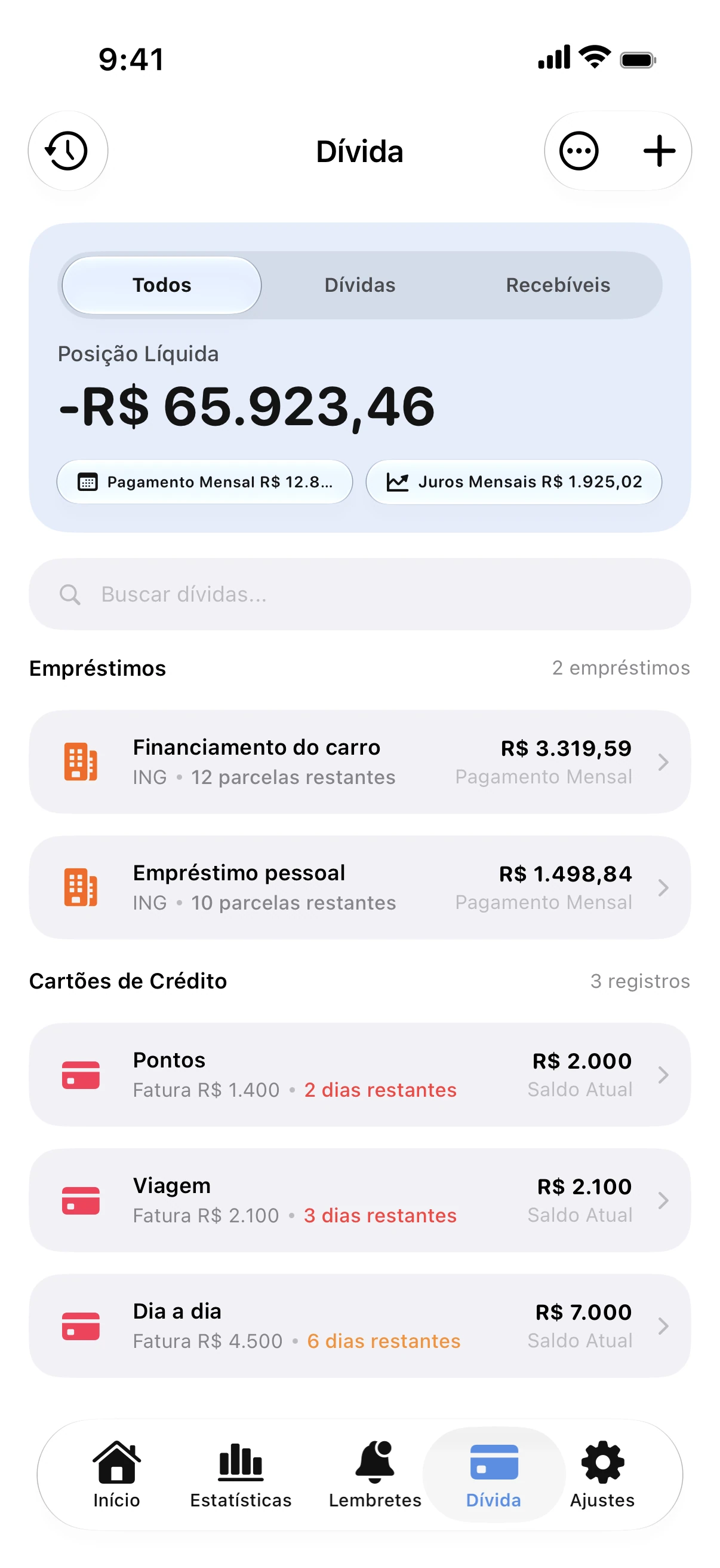 Spendry: Dívidas