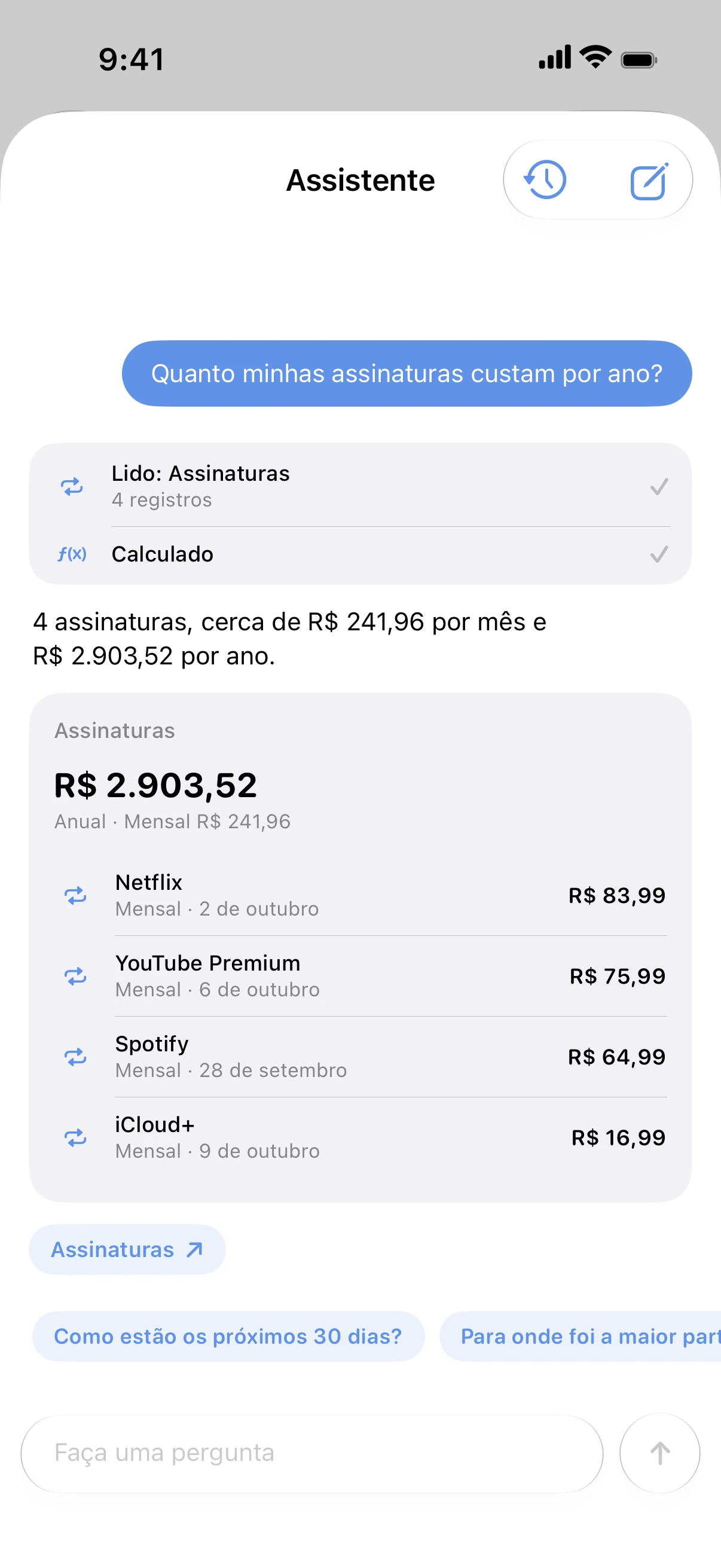 Spendry: Assistente