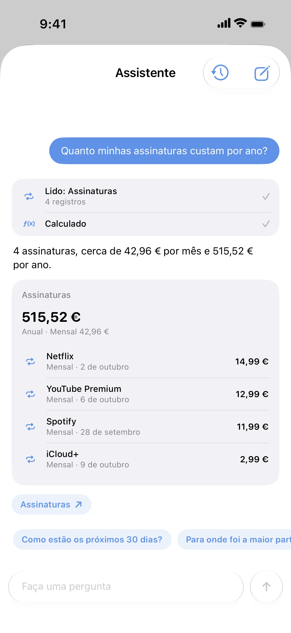Spendry: Assistente