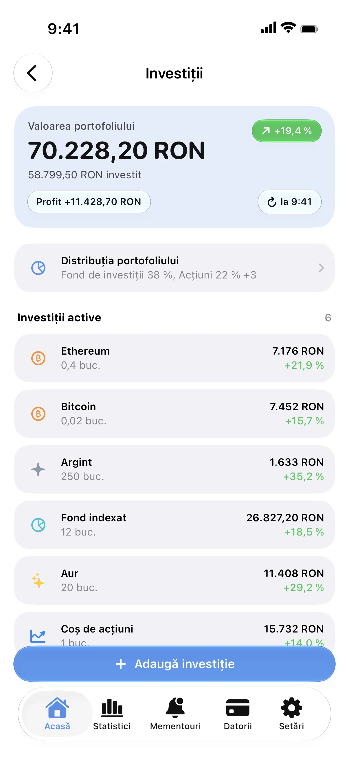 Spendry: Investiții
