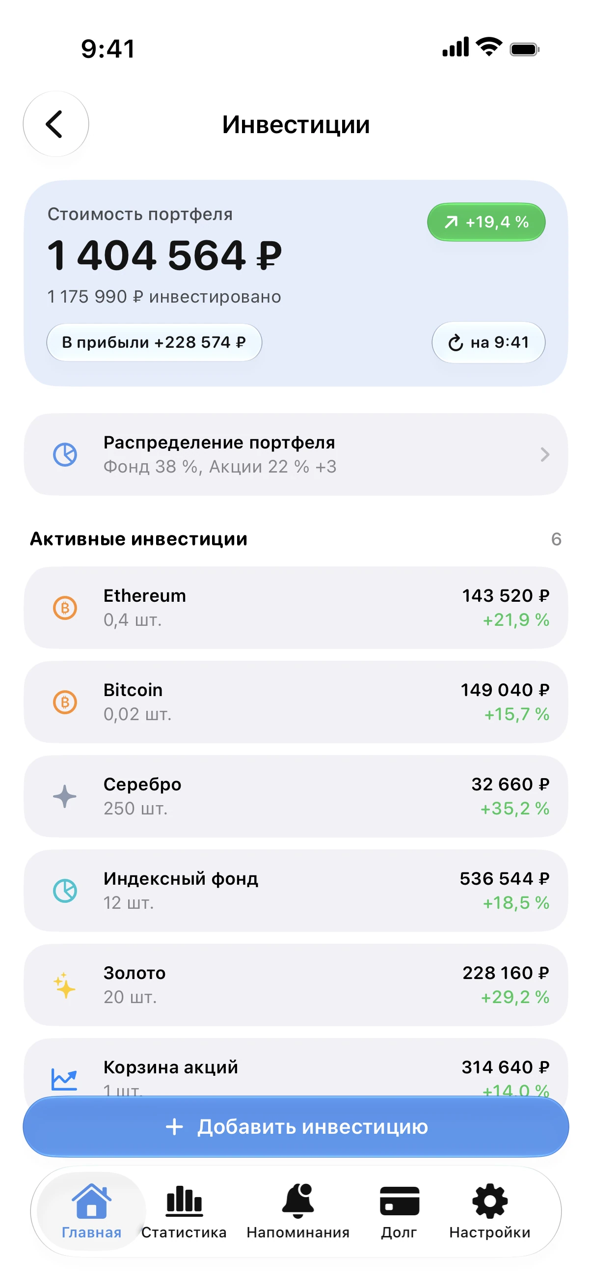 Spendry: Инвестиции
