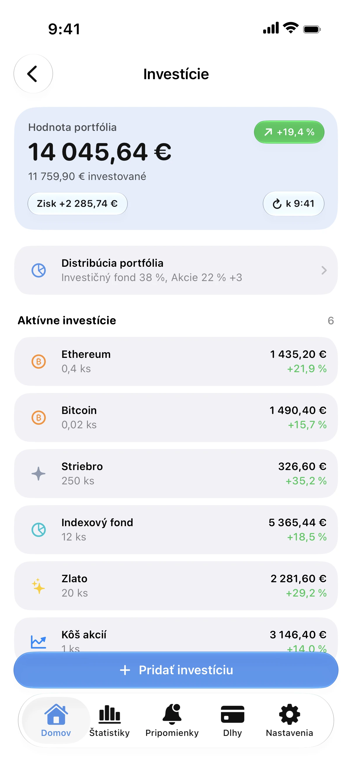 Spendry: Investície