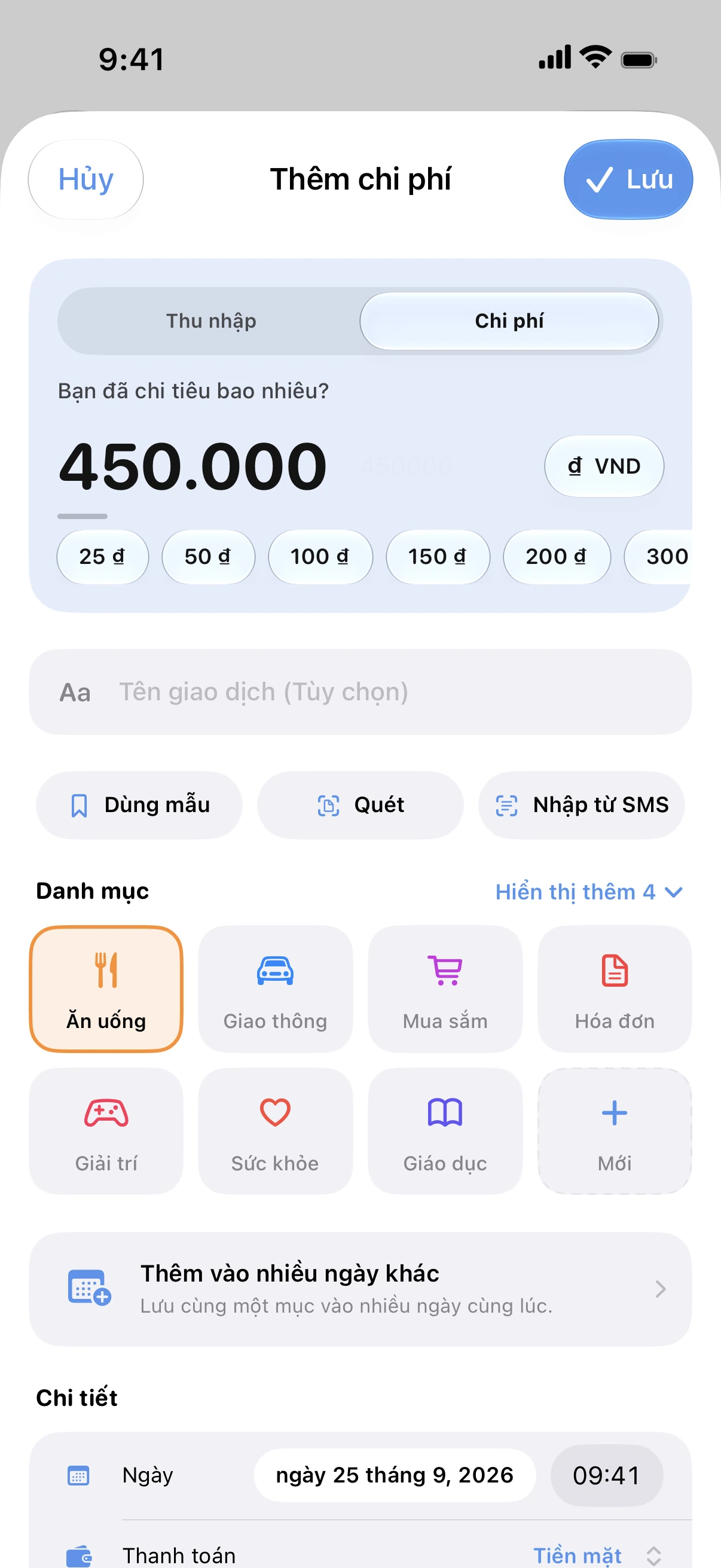 Spendry: Thêm chi phí